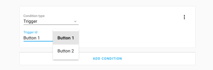 Screenshot of using a trigger condition in the automation editor