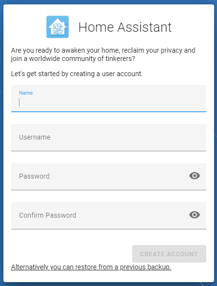 Set your username and password.